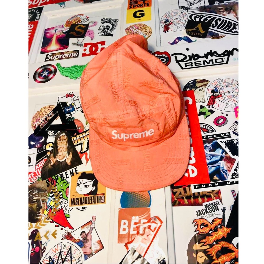 NWT Supreme Ripstop Jacquard Camp Cap in Overdyed Peach
